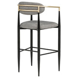 Tina - Metal Pub Height Bar Stool With Upholstered Back And Seat (Set of 2)
