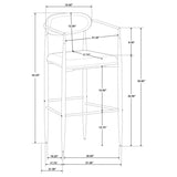 Tina - Metal Pub Height Bar Stool With Upholstered Back And Seat (Set of 2)