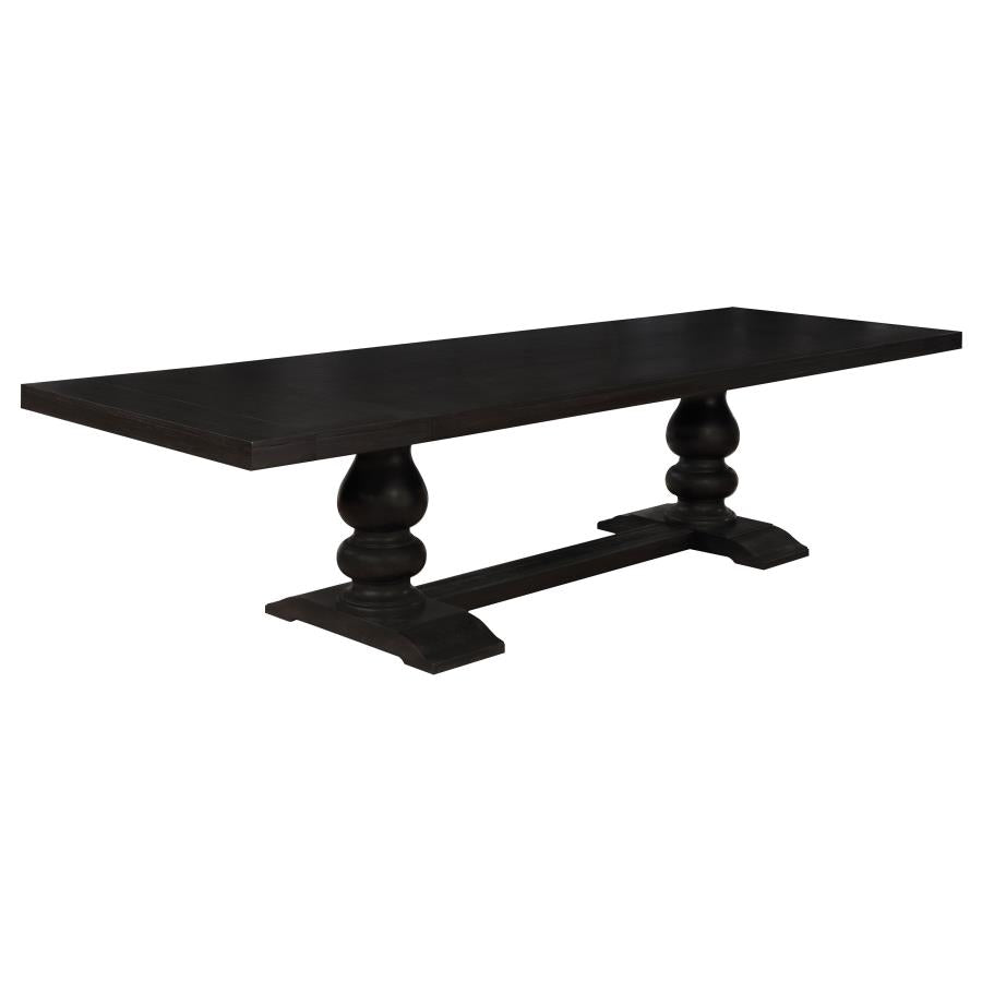 Phelps Extension Leaf Dining Table Distressed Noir Distressed Nior
