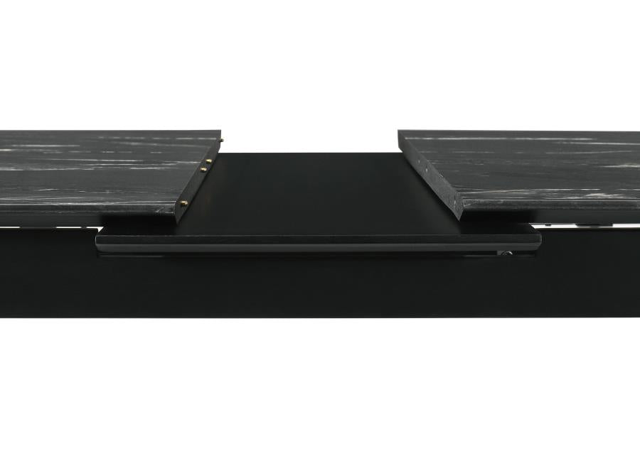 Crestmont - Extension Dining Table Faux Marble - Black