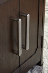 Breckington - Rectangular 2-door End Table - Dark Brown