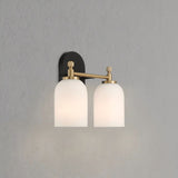 Vortex - 2 Lights Vanity In Style For Over Bathroom Mirror Wall Sconce - Black / Gold / White