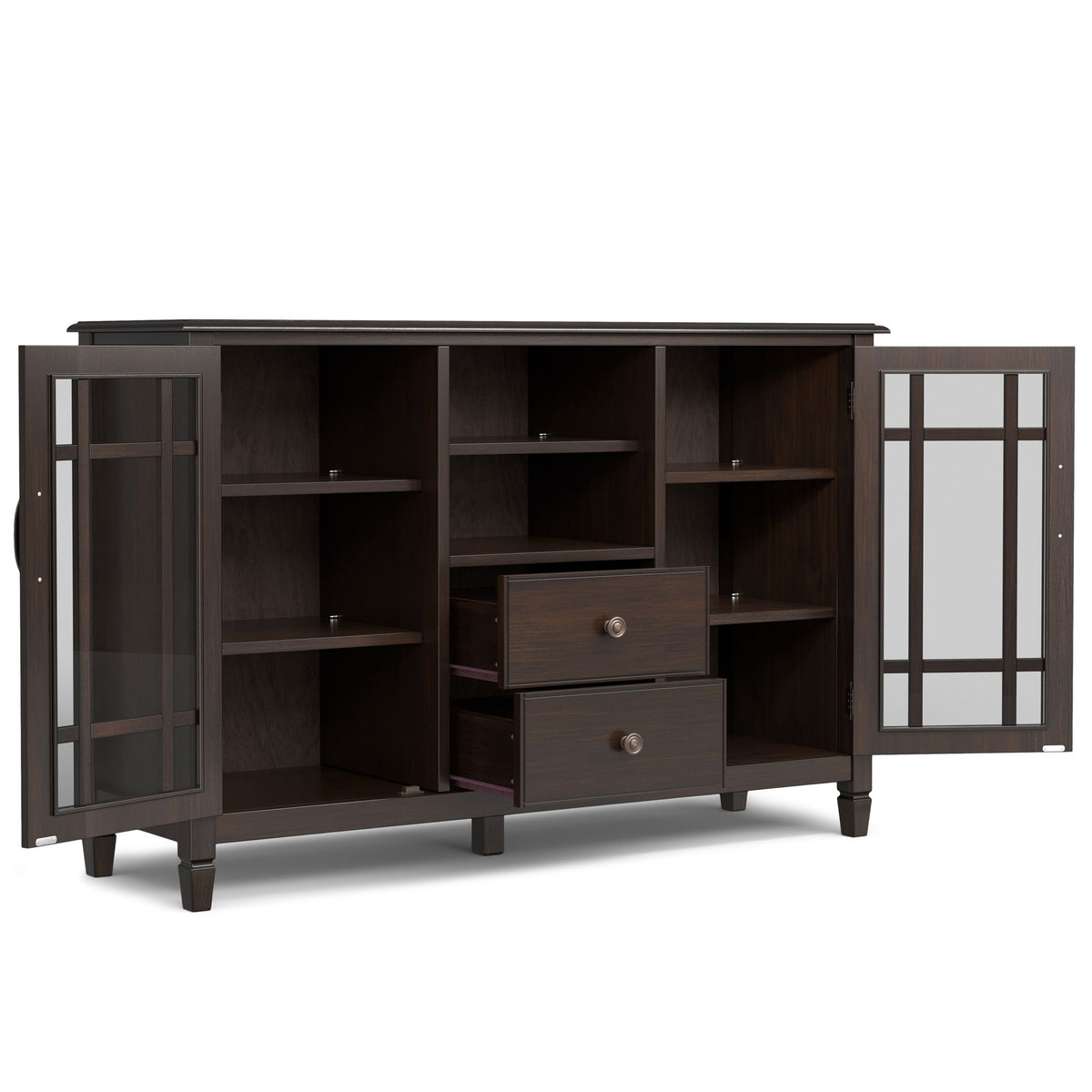 Connaught - Tall TV Stand - Brown by Simpli-Home | Bel Furniture
