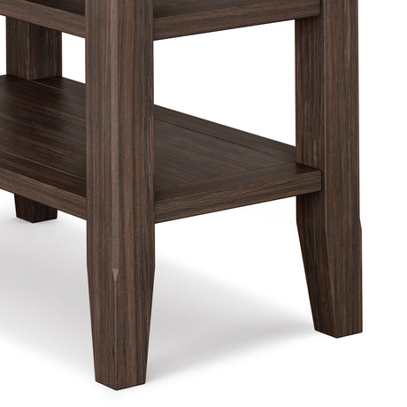 Acadian - Narrow Side Table - Farmhouse Brown by Simpli-Home | Bel Furniture
