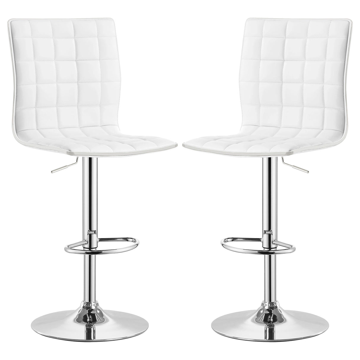 Ashbury Upholstered Adjustable Bar Stool White (Set of 2)