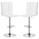 Ashbury Upholstered Adjustable Bar Stool White (Set of 2)
