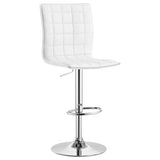 Ashbury Upholstered Adjustable Bar Stool White (Set of 2)