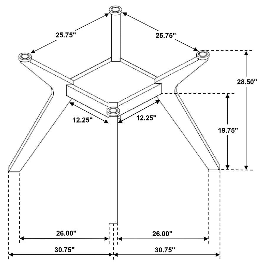 Paxton Square Wood Dining Table Base Brown