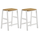 Edgeworth Wood Backless Counter Stool White (Set of 2)