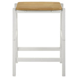 Edgeworth Wood Backless Counter Stool White (Set of 2)