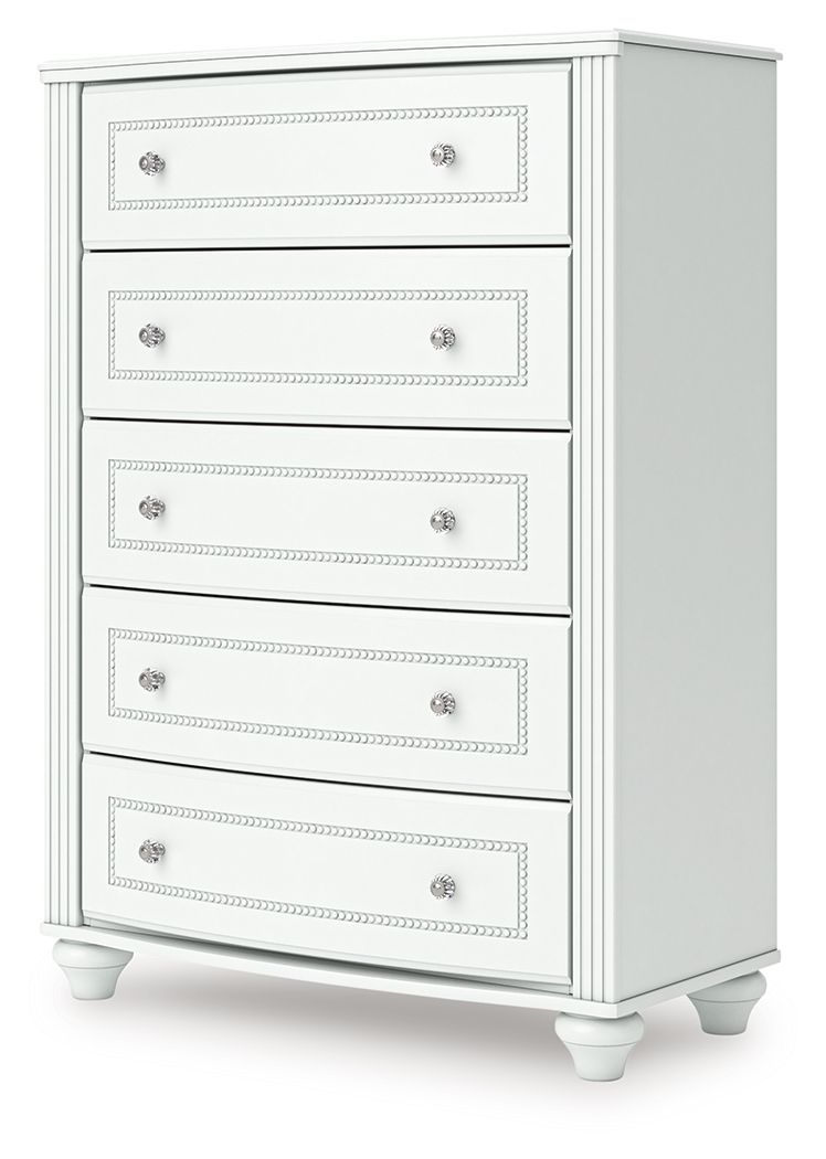 Kozlani - Five Drawer Chest - White - view 2
