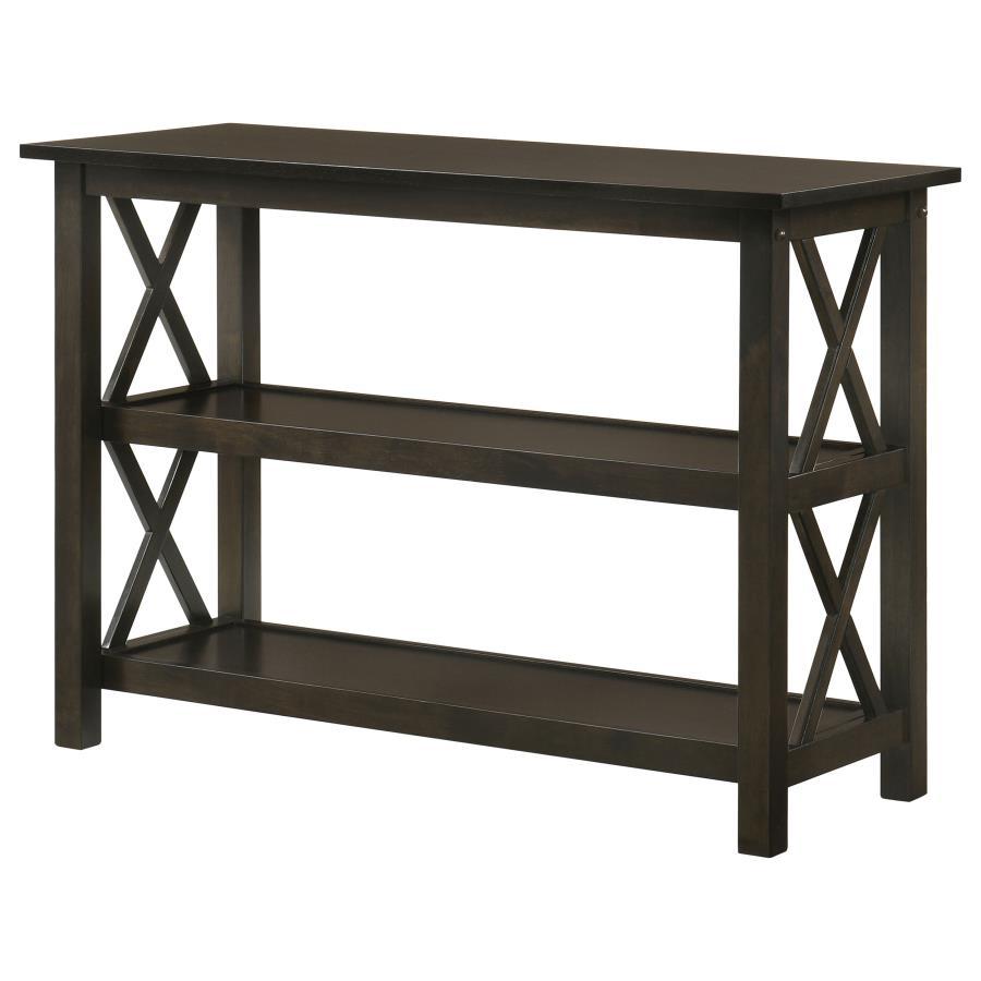 Rachelle - 2-Shelf Wood Entryway Console Table - Deep Merlot by CoasterEssence | Bel Furniture