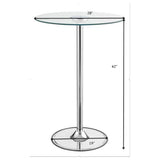 Thea - Round Glass Top LED Bistro Bar Table - Chrome