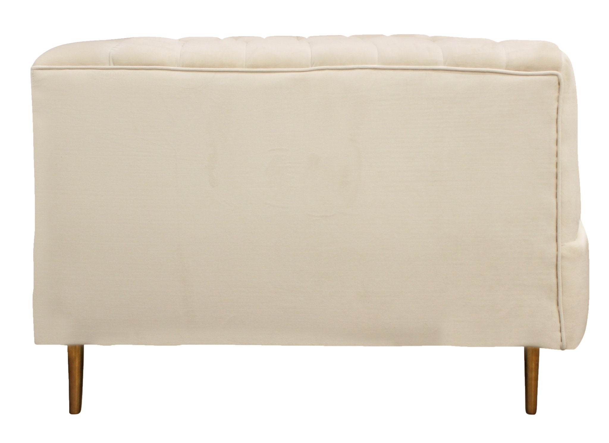 Velvet And Gold Solid Color Lounge Chair - Ivory