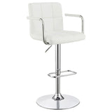 Palomar - Adjustable Height Bar Stool White by CoasterEveryday | Bel Furniture