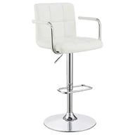 Palomar - Adjustable Height Bar Stool White by CoasterEveryday | Bel Furniture