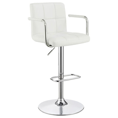 Palomar - Adjustable Height Bar Stool White by CoasterEveryday | Bel Furniture