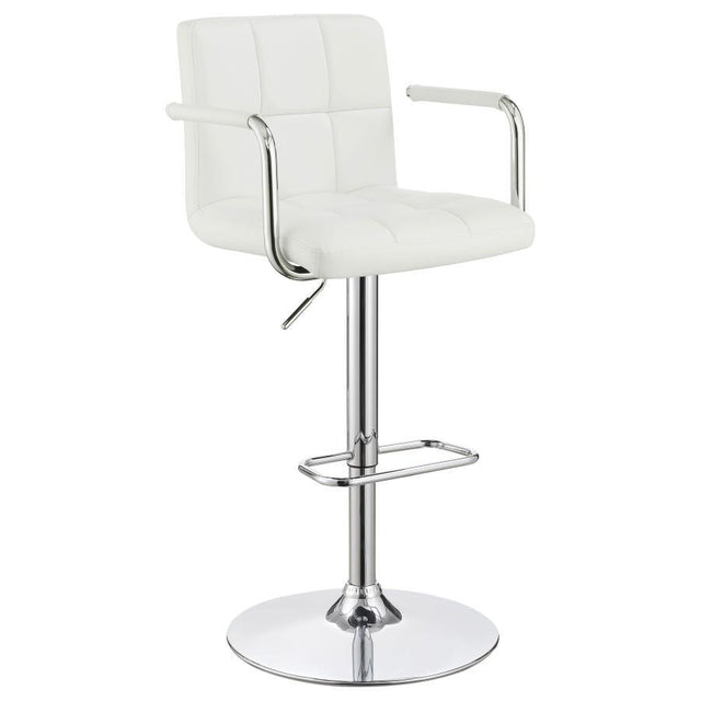 Palomar - Adjustable Height Bar Stool White by CoasterEveryday | Bel Furniture