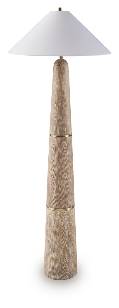 Gasparleigh - Brown / Gold Finish - Poly Floor Lamp by Signature Design by Ashley® | Bel Furniture