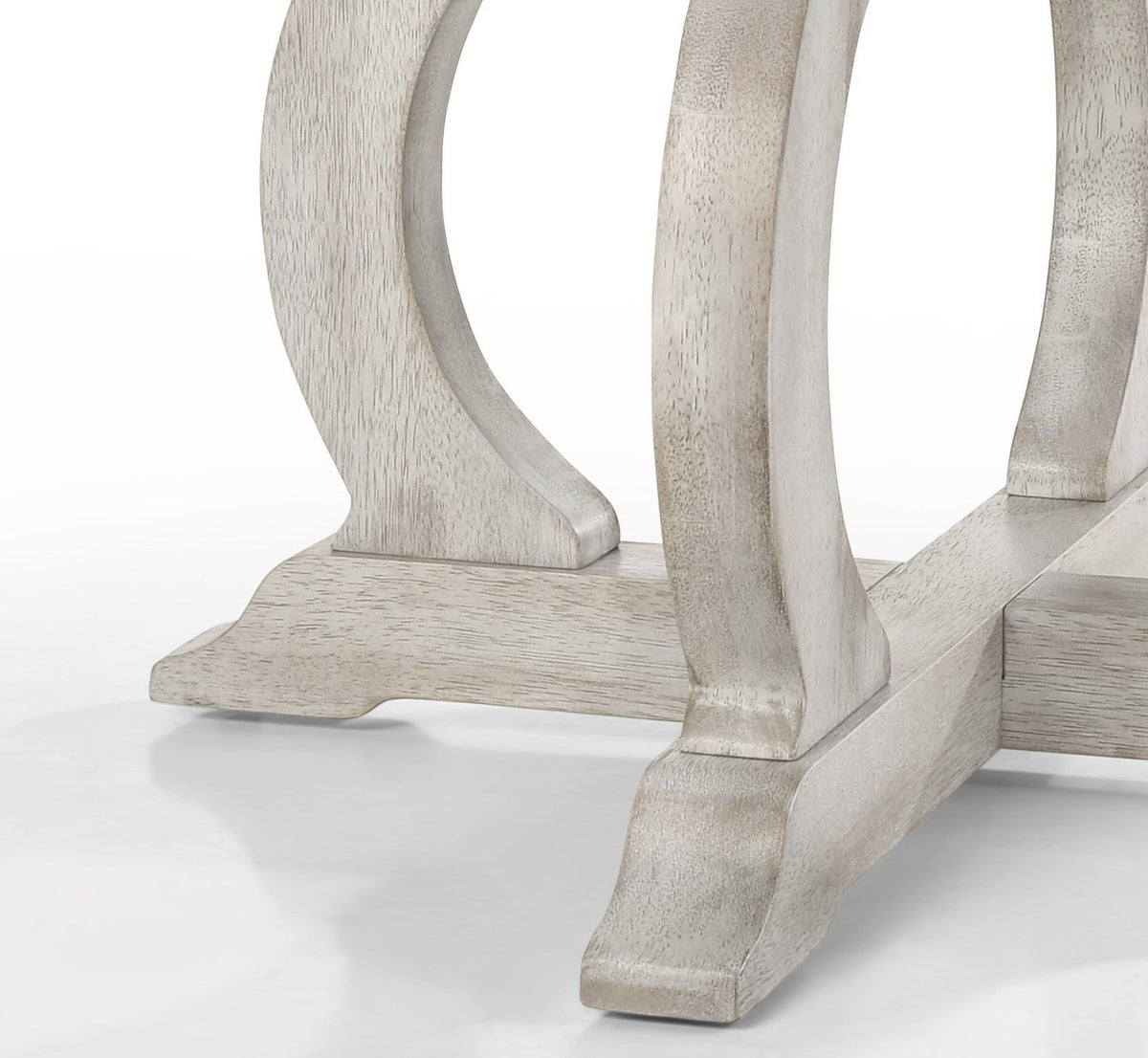 Havanna - Wide Vintage Contemporary Round Dining Table With Off White Colored Base - Walnut by Lilola Home | Bel Furniture