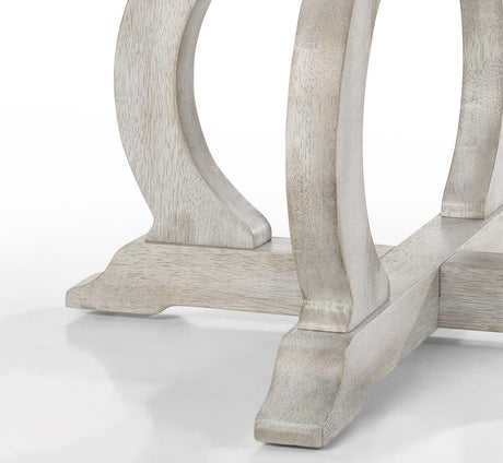 Havanna - Wide Vintage Contemporary Round Dining Table With Off White Colored Base - Walnut by Lilola Home | Bel Furniture