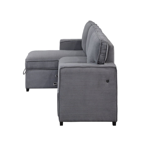 Territory - Pull Out Sofa Bed With Design - Dark Gray - view 3