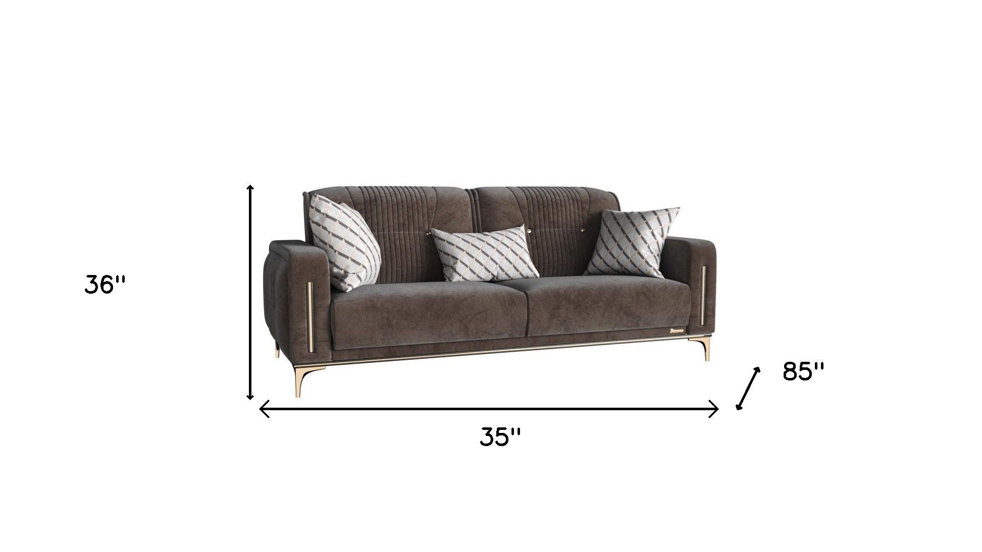 Microfiber Sleeper Sofa And Toss Pillows - Brown