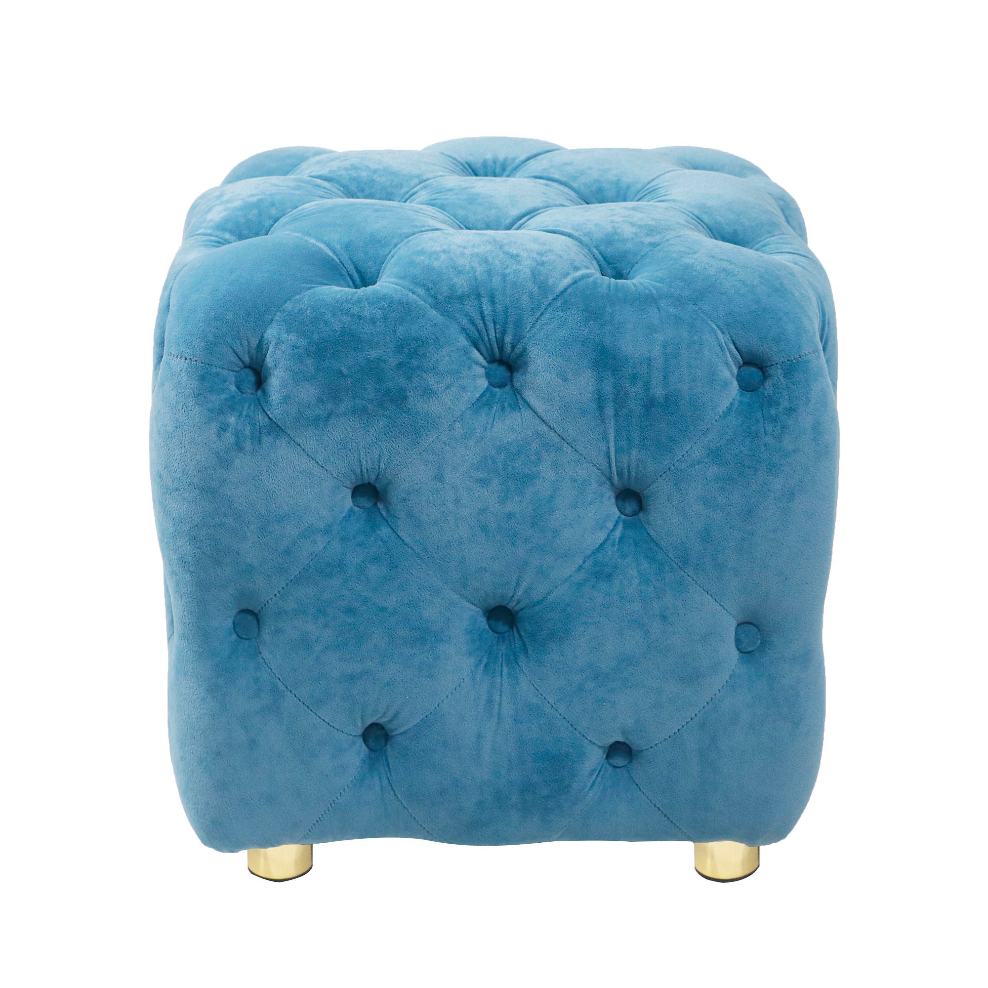 Modern Velvet Upholstered Ottoman, Exquisite Small End Table, Soft Foot Stool, Dressing Makeup Chair, Comfortable Seat For Living Room, Bedroom, Entrance