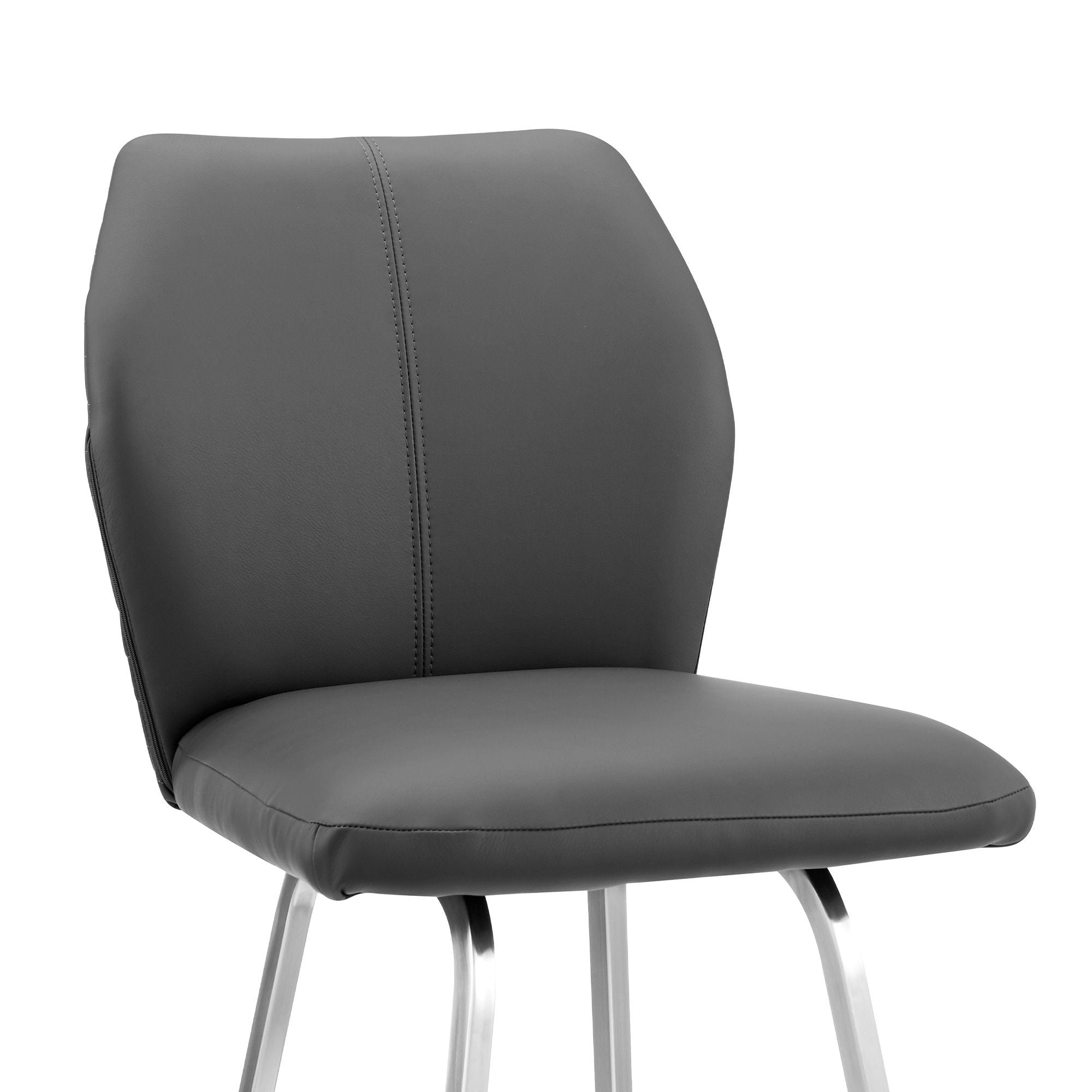 38" Counter Height Bar Chair - Gray / Silver