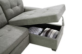 Lucca - Linen Reversible Sleeper Sectional Sofa With Storage Chaise