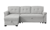 Hunter - Linen Reversible Sleeper Sectional Sofa With Storage Chaise by Lilola Home | Bel Furniture