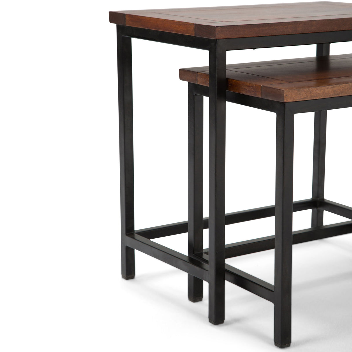 Skyler - 2 Piece Nesting Side Table - Dark Cognac Brown by Simpli-Home | Bel Furniture