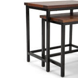 Skyler - 2 Piece Nesting Side Table - Dark Cognac Brown by Simpli-Home | Bel Furniture