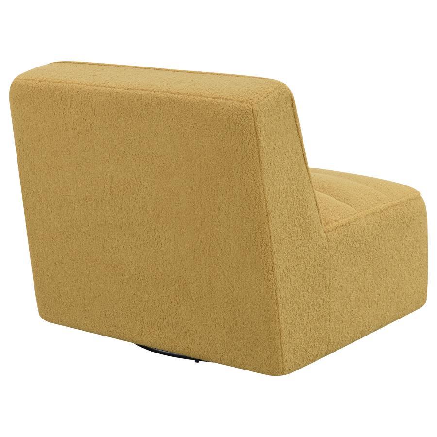 Cobie - Upholstered Armless Swivel Chair - Mustard