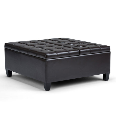 Harrison - Coffee Table Storage Ottoman - Tanners Brown by Simpli-Home | Bel Furniture
