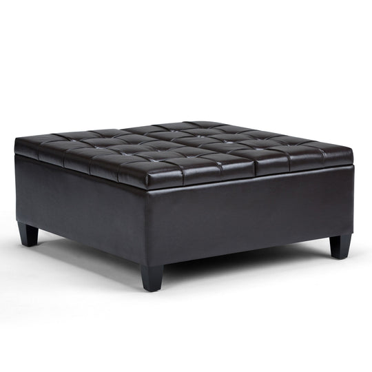 Harrison - Coffee Table Storage Ottoman - Tanners Brown by Simpli-Home | Bel Furniture