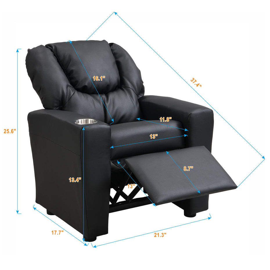 Kids Recliner Chair - Black