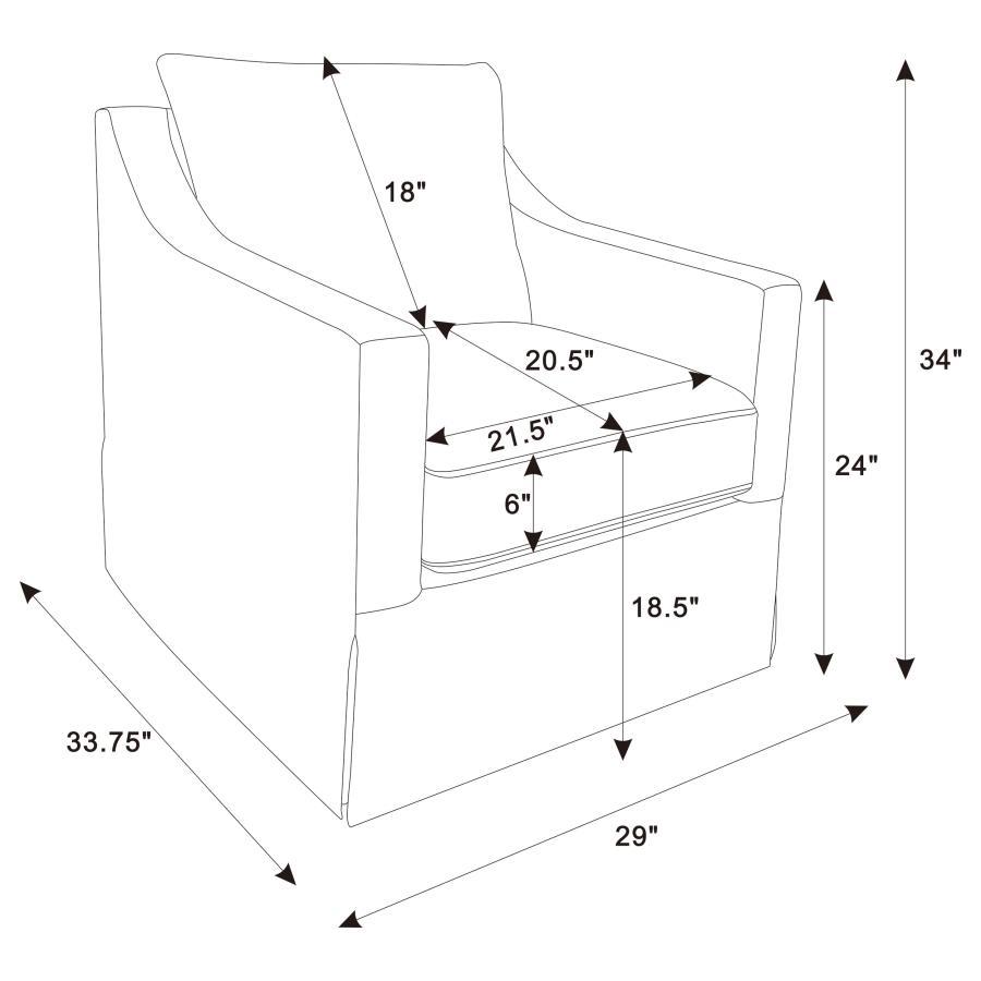Winter - Upholstered Sloped Arm Accent Swivel Chair by Coaster Fine Furniture | Bel Furniture