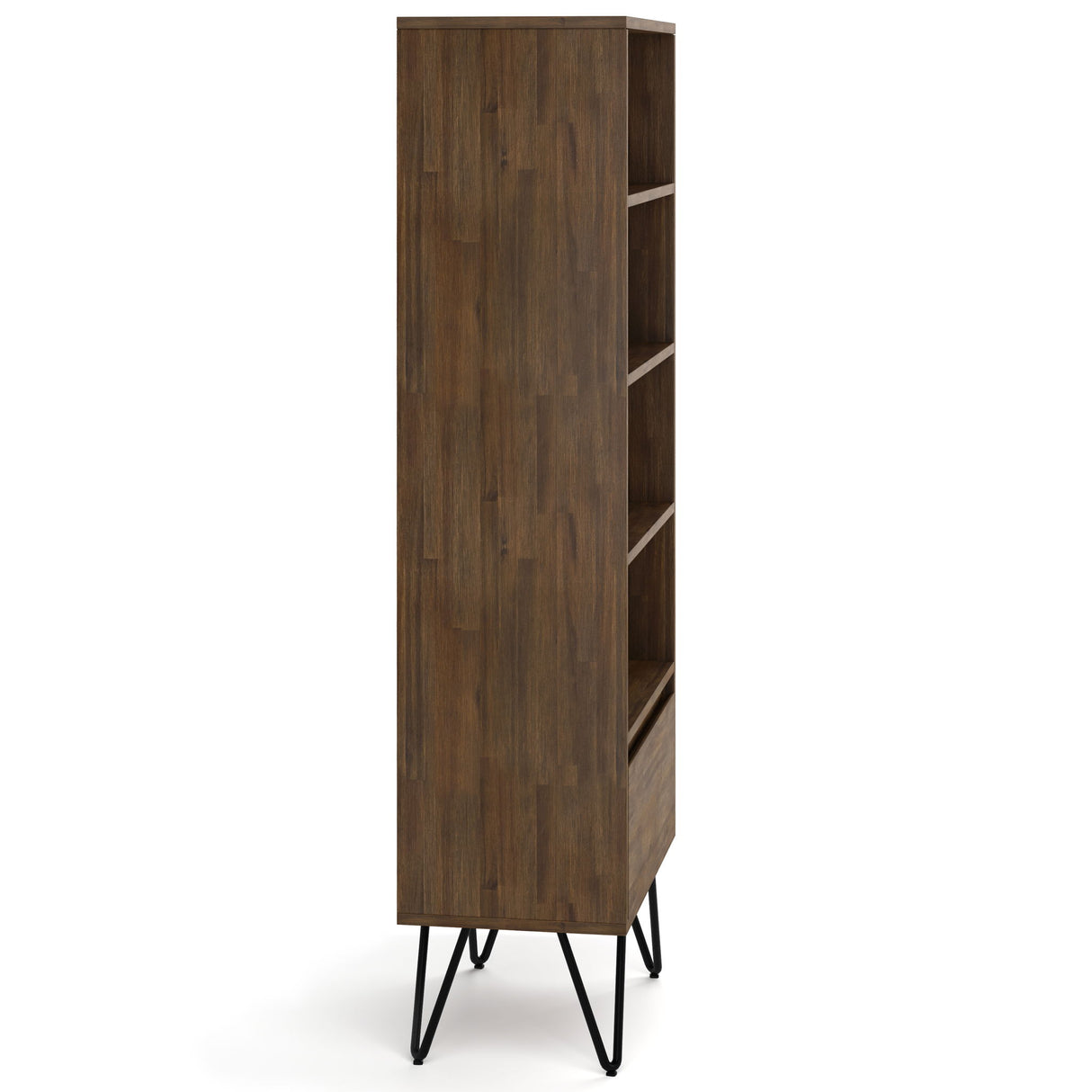 Chase - Tall Bookcase - Rustic Natural Aged Brown by Simpli-Home | Bel Furniture