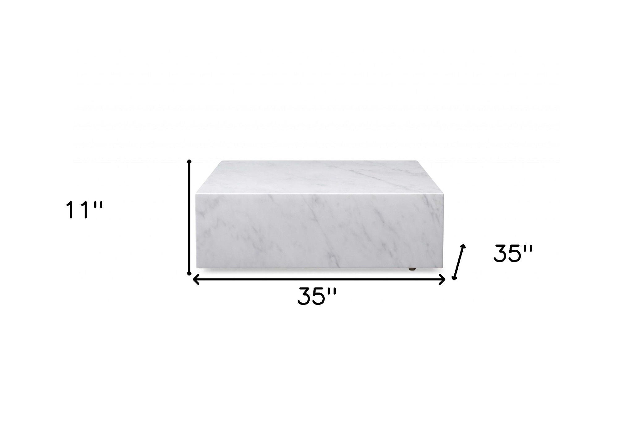 Genuine Marble And Brass Square Coffee Table - White