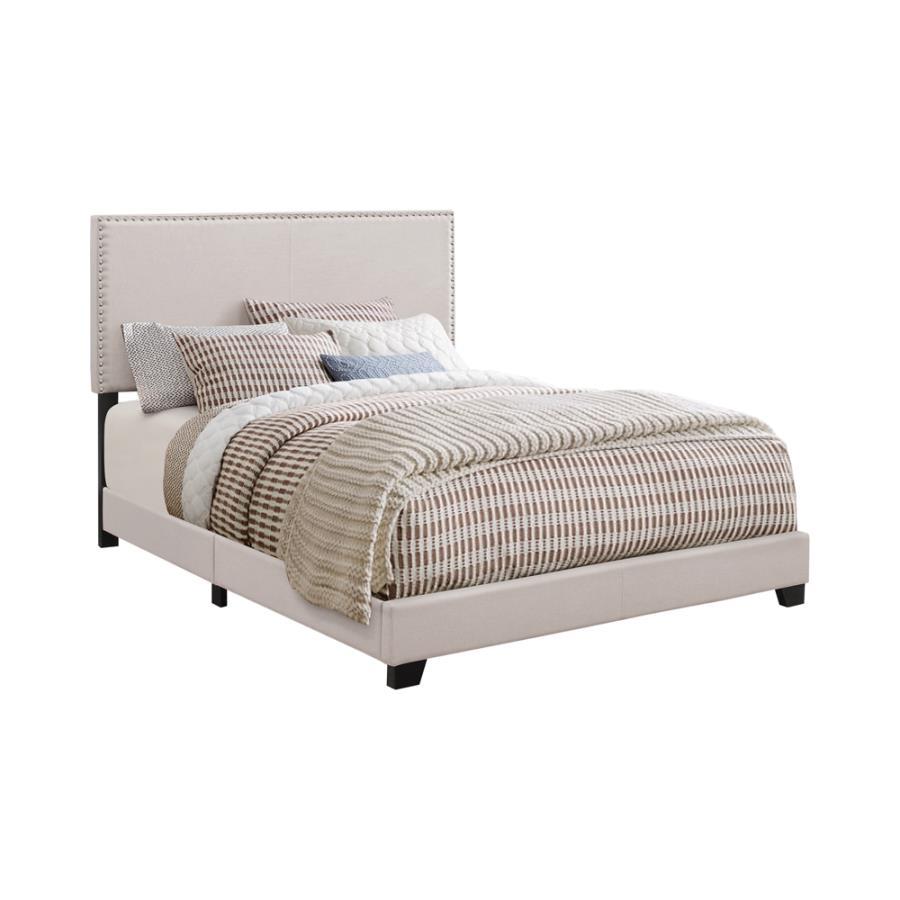 Boyd - Upholstered Panel Bed Beige Twin by CoasterEveryday | Bel Furniture