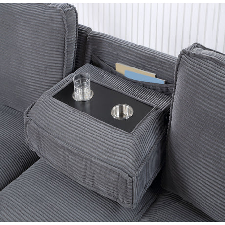 Territory - Pull Out Sofa Bed With Design - Dark Gray - view 4