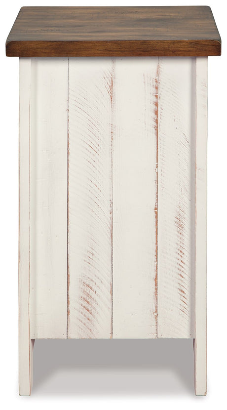 Wystfield - White / Brown - Chair Side End Table by Signature Design by Ashley® | Bel Furniture