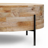Rayburn - Drum Coffee Table - Natural by Simpli-Home | Bel Furniture