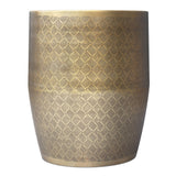 Johnsen - Cross Hatch Pattern Accent Table - Antique Gold
