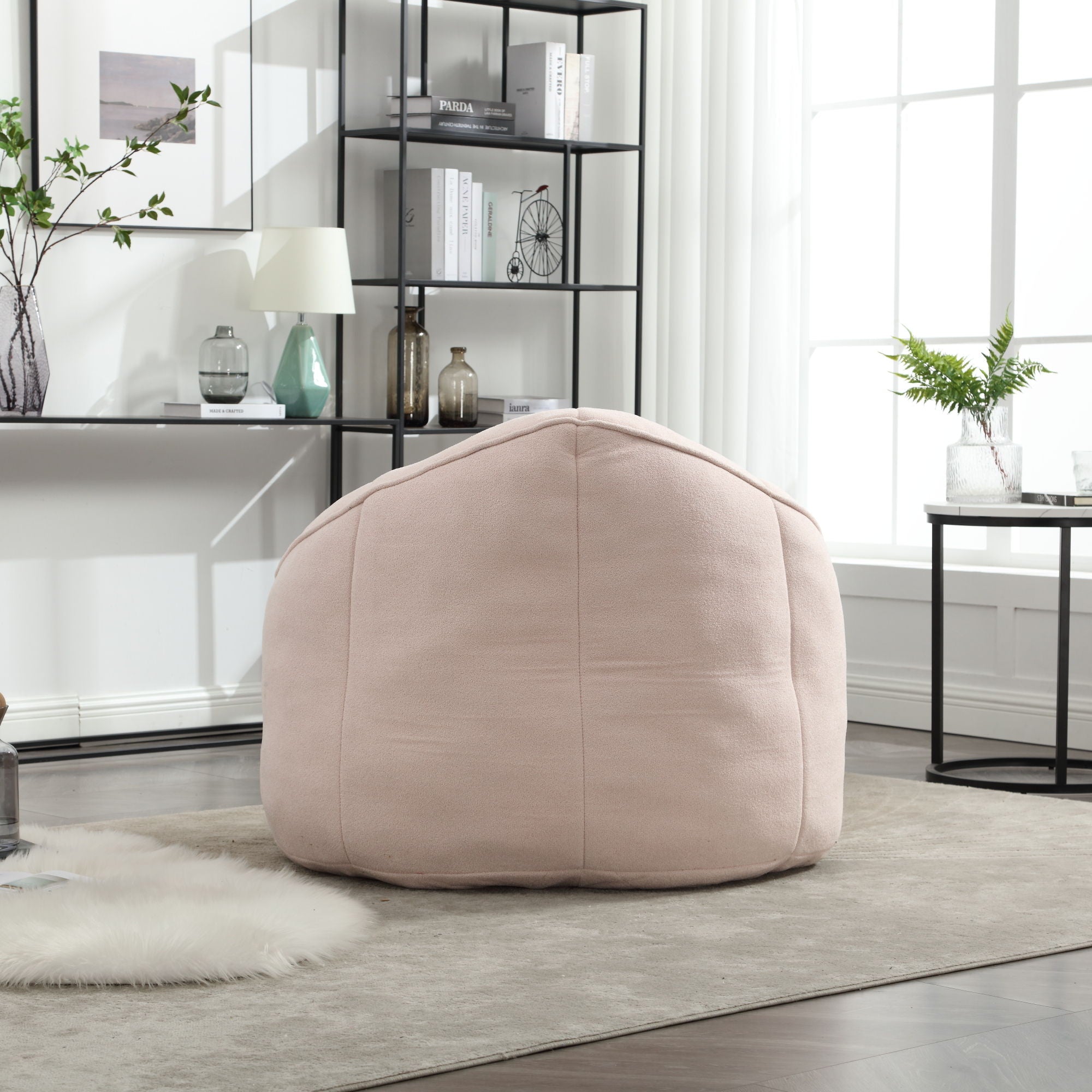 Bedding Bean Bag Sofa Chair High Pressure Foam Bean Bag Chair Adult Material With Padded Foam Padding Compressed Bean Bag With Footrest