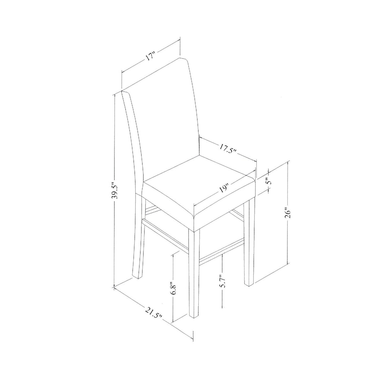 Leon - Bar Table And 4 Bar Stools - Espresso / White