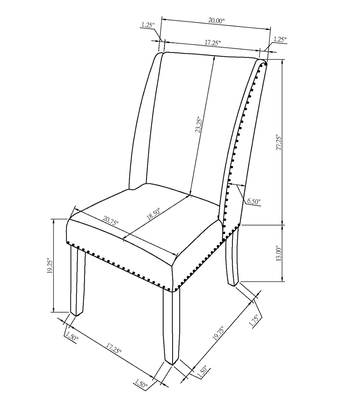 Vance - Side Chair (Set of 2) - Charcoal & Gray