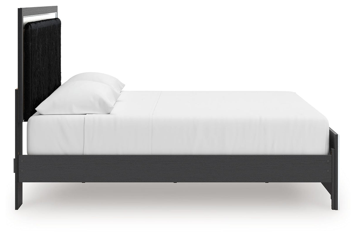 Zuraleus - Upholstered Panel Platform Bed With Roll Slats