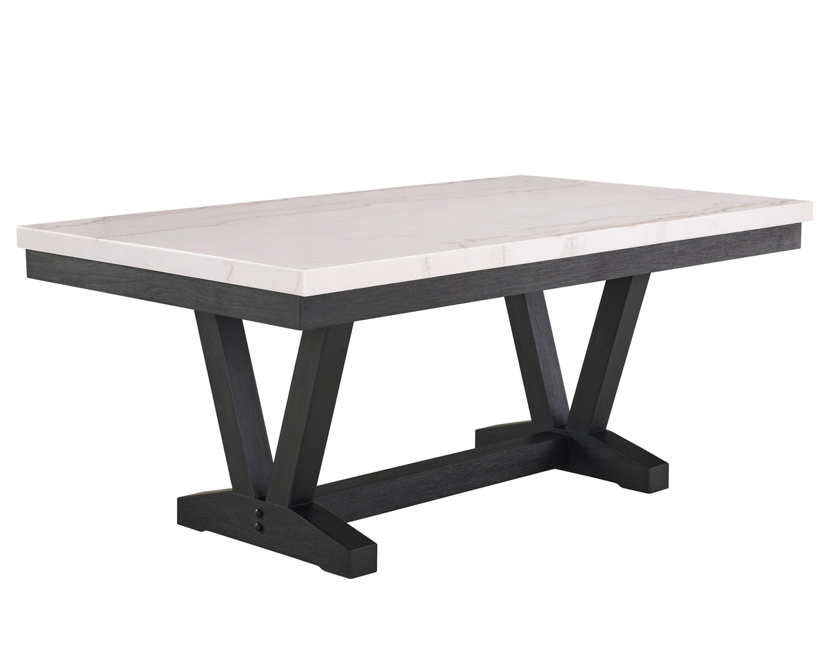Varley - Genuine Marble Dining Table - Charcoal & White